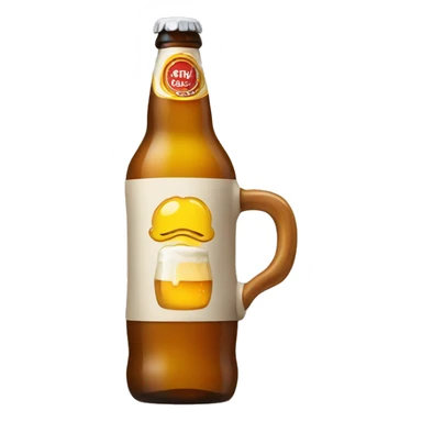 an emoji drinking a bottle of beer sticker