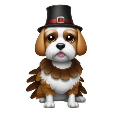 Shitzu dressed as a turkey  sticker