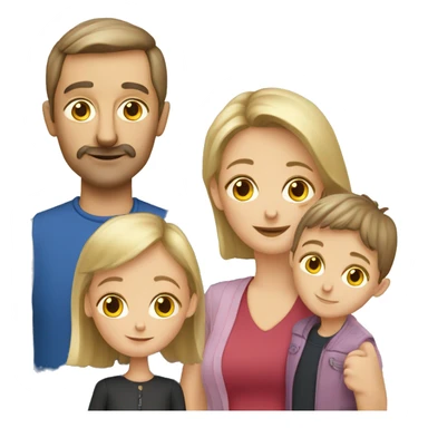 french-russian parents with two children sticker