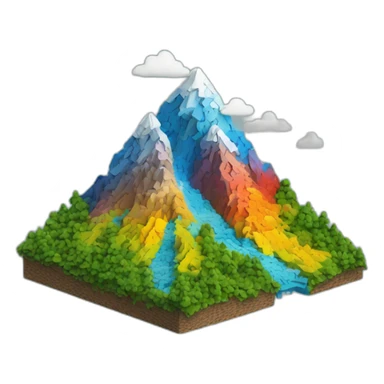 Mountain made of puzzle parts autism colours sticker