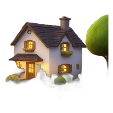 Cosy home with garden sticker