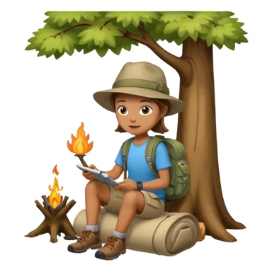 tree camping sticker