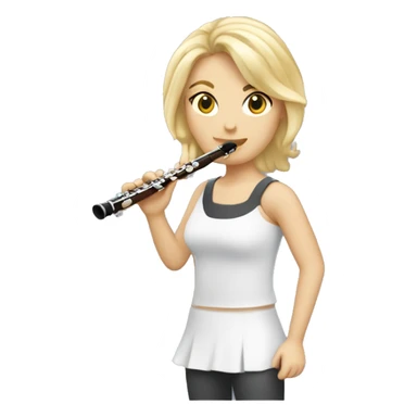 une joueuse de flute traversière avec cheveux blonds courts sticker