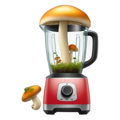 Mushroom going into a blender sticker