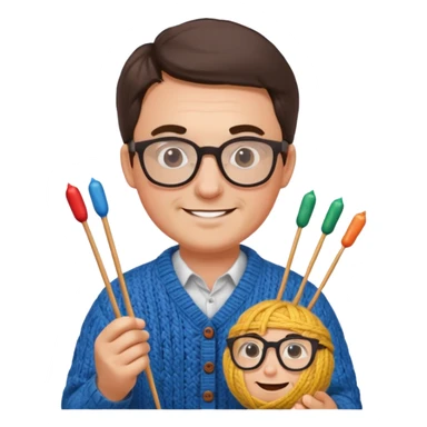 dad knitting sticker