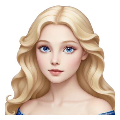 Cinematic Realistic Sleeping Beauty (Aurora) Portrait, with porcelain-like skin featuring a natural rosy flush, illuminated by soft lighting that highlights the gentle contours of her face. Her golden blonde hair flows in soft, detailed waves with subtle highlights that shimmer in the light. Her deep violet-blue eyes radiate warmth and innocence, framed by arched brows and long lashes. With a soft, serene smile, she holds a delicate rose gently in one hand, her other hand resting lightly by her side. She is dressed in her classic pink gown, the fabric rich in texture with delicate folds that catch the light. A golden crown rests atop her head, gleaming with royal refinement. The portrait captures a soft, glowing aura, blending realism with an ethereal sense of beauty and timeless enchantment. sticker