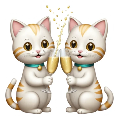 2 happy cats drinking champagne sticker