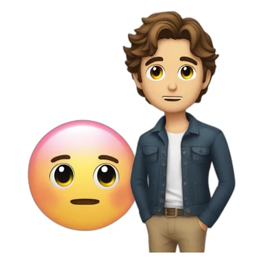 diego boneta with a thinking bubble sticker