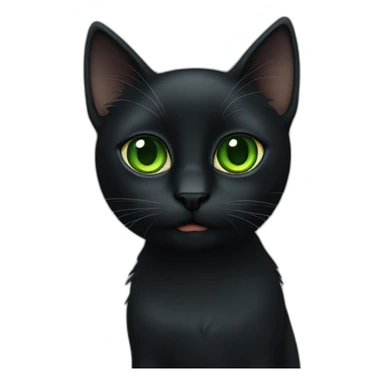 Black cat with green eyes, juvenile sticker