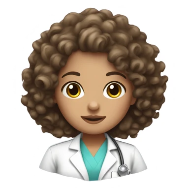 Cute Brunette curly hair nurse  sticker