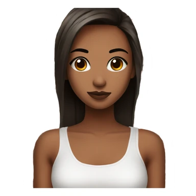 Pretty brown eyed girl with black and red and and a white croptop sticker