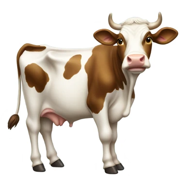 cow holding up a peace sign sticker