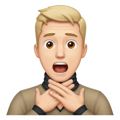 man with hands crossed in neck screaming  sticker