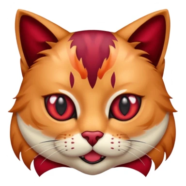 Sanguine crimson maroon burgundy carmine bloody cat sticker