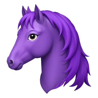purple horse with wind hair face sticker