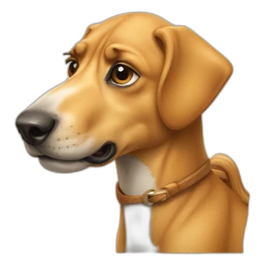 A dog with camel head sticker