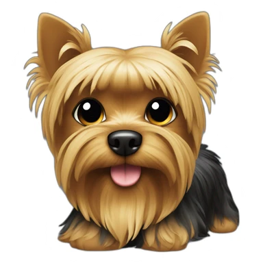 Yorkshire terrier full body with tail ears point down black sticker