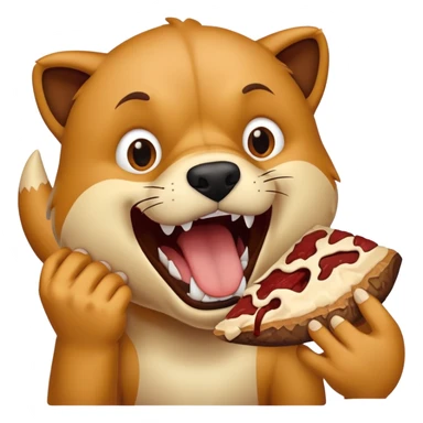 person making a bite and rawr/bark like a dog  sticker