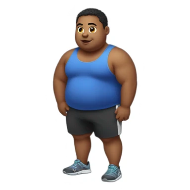 Chubby  boy doing workout  sticker