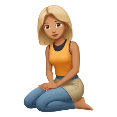 Kneeling knee woman  sticker