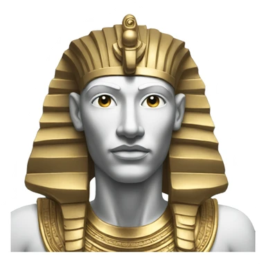 Pharaoh head with long hair close to the sea sticker