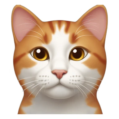 red and white cat flat nose sticker