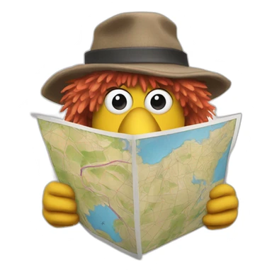 fraggle spy with a big map sticker