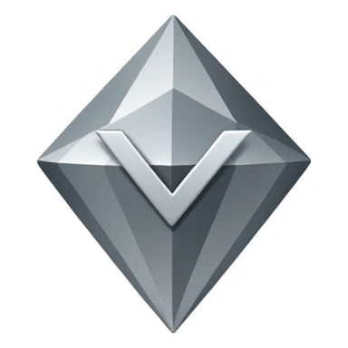 A white check inside a gray diamond  sticker