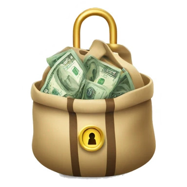 bag of money with lock icon on it sticker