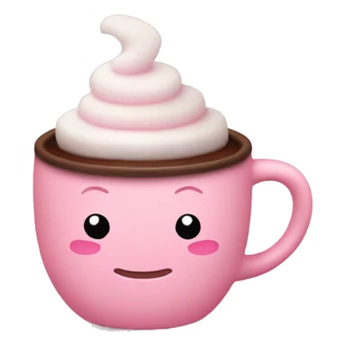 cute pink pastel mug with hot cocoa sticker