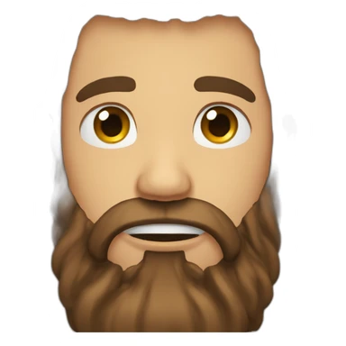 long brown haired bearded man cry sticker