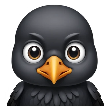 really cute adorable baby crow massive cute eyes little beak sticker