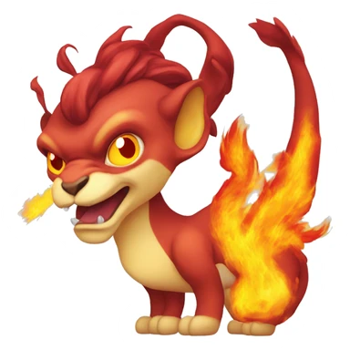 red and yellow chimera with fire sticker