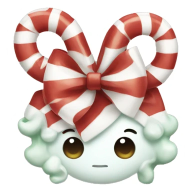 Peppermint with white bow sticker