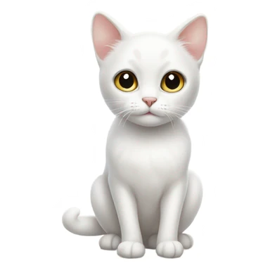 White cat with big eyes and cream speckles  sticker