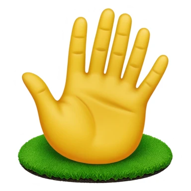 an emoji hand touching green turf  sticker