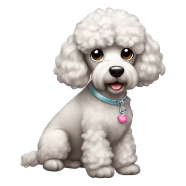 Perro poodle rosado sticker