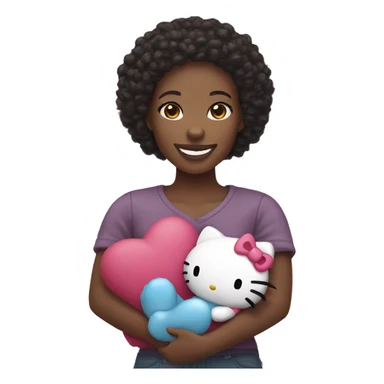 Black lady with hello kitty sticker