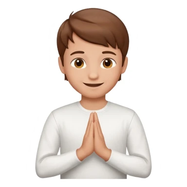 Smart boy namaste emoji sticker