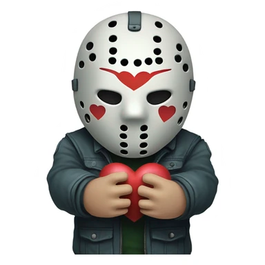 Jason voorhees with heart hands sticker