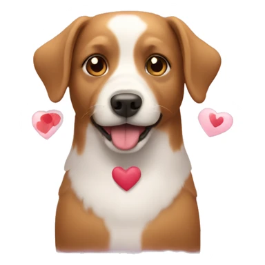 Dog with hearts sticker