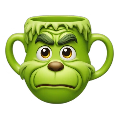Grinch face shaped mug sticker
