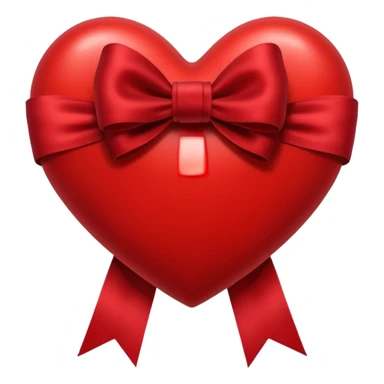 heart with a velvet ribbon bow sticker
