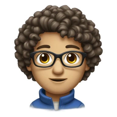 brune cheveux bouclés lunettes yeux bleus sticker