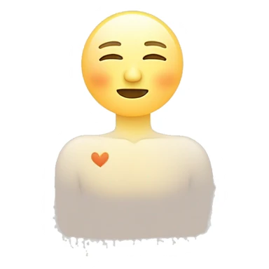 “Minimalist figure hugging itself with arms crossed over the chest, a soft face showing closed eyes head tilted down, and a glowing circle at the chest symbolizing love and healing.” sticker