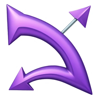arrow curved emoji-style purple colour only one point sticker