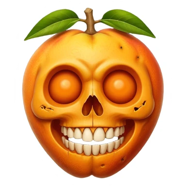 mango skull with a big smile sticker