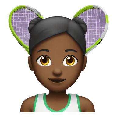  black girl emoji who has a tennis raquet and netball sticker
