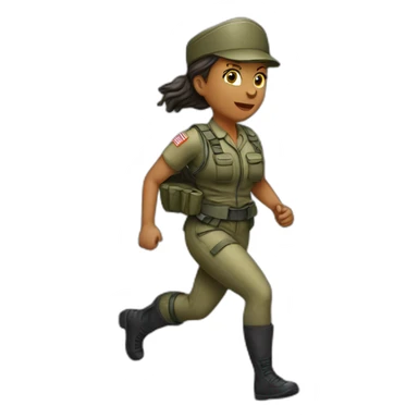 Femme  militaire courir 42 sticker