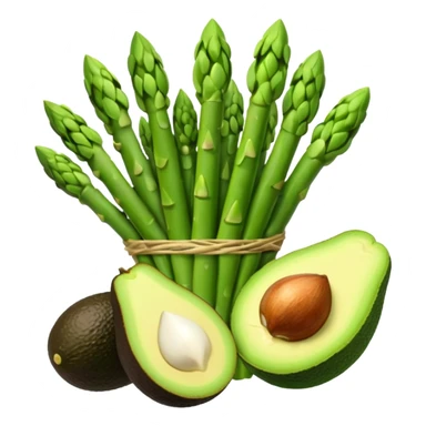 asparagus,avocado, broccoli, garlic sticker